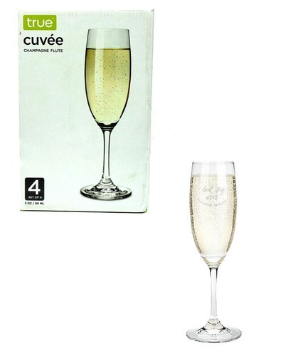 Best Day Ever Champagnerglas, Klar Rose, 3 Unzen Set mit 4 Gläsern für Sparkling W - Bild 1 von 5