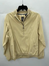 Sunice Golf Jacket Mens Medium Golden Tan Half Zip Pullover Windshirt Outerwear