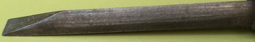 ANTIQUE WOOD KNIFE STEEL CHROMIFACE TOOL WITH FILE BLACK WOOD HANDLE - Picture 3 of 8