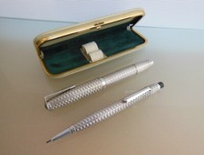 Barclay Pen Centropen Pióro wieczne 1302 Ołówek Srebrne Skórzane etui Zestaw do pisania