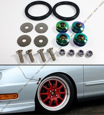 Neo Chrome Aluminum Heavy Duty JDM Car Bumper Fender Quick Release Fastener Kit