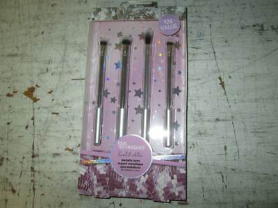 Real Techniques Limited Edition Metallic Eyes 4 Pc Brush kit, NEW