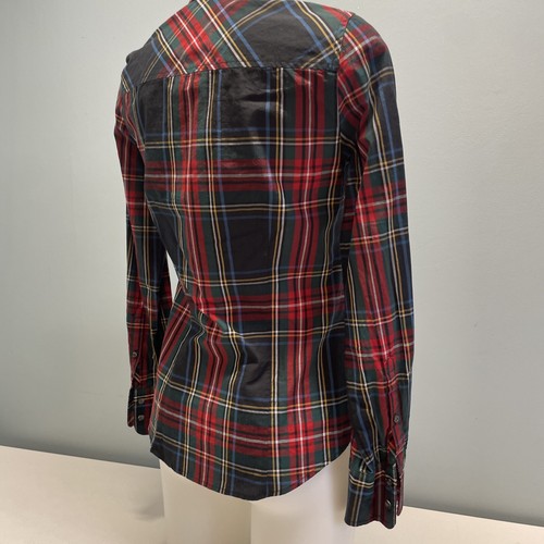 J Crew Women’s Perfect Long Sleeve Button Up Shirt Red Green Navy Blue Plaid 0 - Picture 8 of 13