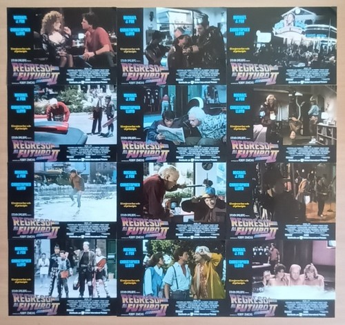 Back To the Future II ORIGINAL Spanish '89 LOBBY CARD SET Michael J Fox 12 cards - Foto 2 di 6