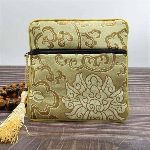 Jewelry Pouches Gift Coin Purse Bag 5pcs Tassel Square Chinese Silk Zipper - Picture 18 of 18