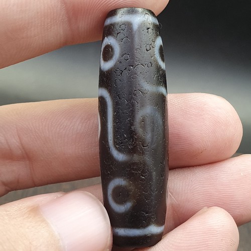 AA ANTIQUE Old Tibetan Very unique 9 Eyes Agate stone Dzi Bead Amulet - Picture 15 of 19