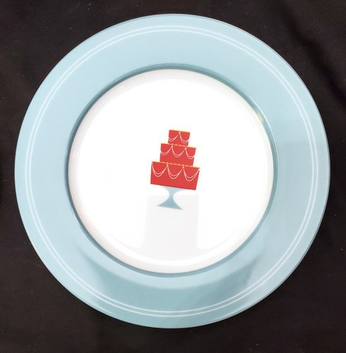 Cake Boss 4 DESSERTTELLER gewidmet farbige Ränder mit Mini Kuchen Mitte Design - Bild 6 von 9