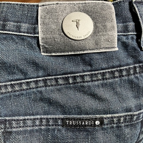 Pantalones de mezclilla Trussardi Mod 380 azules para hombre 33 hechos en Italia - Imagen 21 de 22