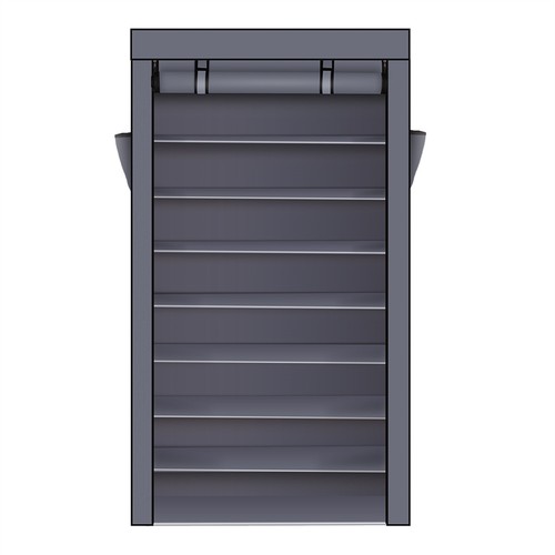 10 Ebenen Schuhregal Staubdicht Abdeckung Schrank Schuh Aufbewahrung Schrank Organizer Grau - Bild 1 von 11