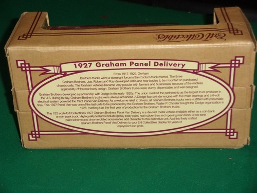 RC/Ertl 1927 GRAHAM PANEL DELIVERY Die-Cast Van 1/25 New/Old Stock 21096P - Picture 3 of 4