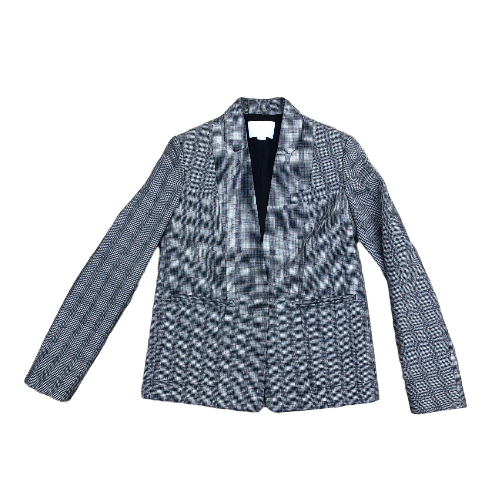 ALEXANDER WANG Giacca Blazer Lana Donna 4 Designer Cappotto Grigio a Quadri