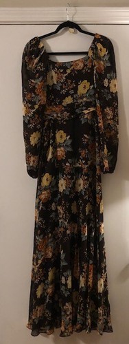 NEU MIT ETIKETT $ 898 VERONICA BEARD RUNWAY AVANI BRAUN BLUMENDRUCK SEIDE MAXIKLEID GRÖSSE US 2 - Bild 9 von 10