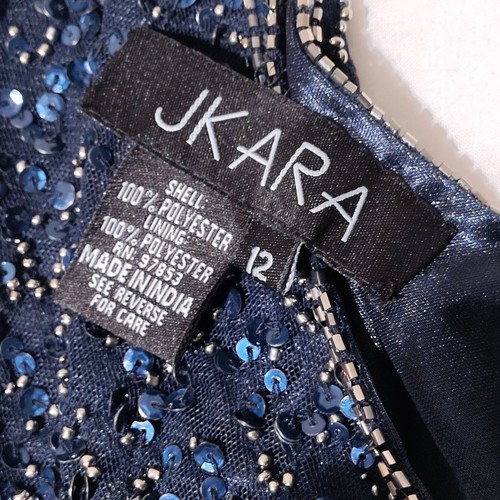 JKARA Womens Blue V Neck Full-Length Formal Gown Dress 12 - Picture 24 of 24