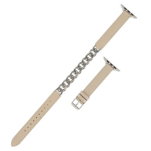 Strap Chain Leather Double Circle Band for Apple Watch 9 8 7 6 SE 40/44/41/45mm - Picture 19 of 19