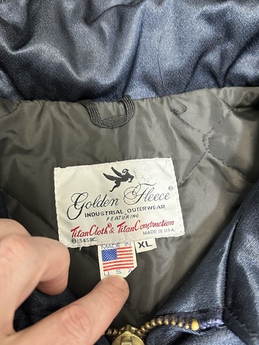 Vintage Golden Fleece High Vis blau Oberbekleidung Allwetterjacke Herren XL hergestellt in den USA - Bild 5 von 14