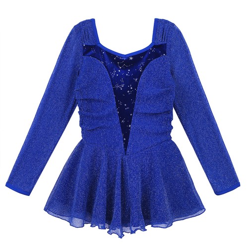 Mädchen Ausschnitt Rücken Eisfigur Schlittschuhkleid Langarm Rollschuhkleider - Bild 215 von 269