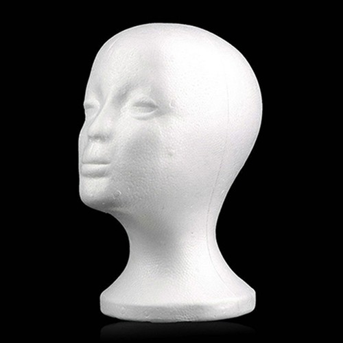 Head Wig Glasses Foam Mannequin 10.24 Inch Display Styro foam Female Model Stand - Bild 3 von 11