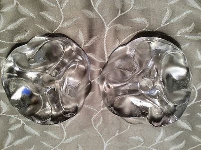 JOSEPH RIEDEL FROSTED CRYSTAL CANDLE HOLDERS SINGLE LIGHT - 1 PAIR