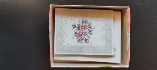 HALLMARK Rose Stationary Set Rose Blank Greeting Cards & Envelopes Valentine's - Picture 9 of 9