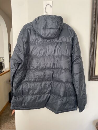 EDDIE BAUER Channel Down Teal Gray Hooded Lightweight Packable Zip Jacket XXL - Picture 15 of 16