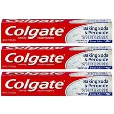 Colgate Baking Soda Peroxide Whitening Brisk Mint Toothpaste 2.5 oz 3 Pack