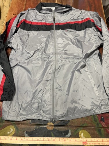 VINTAGE Reebok Jacket Mens 2XL Red Colorblock Nylon Windbreaker Adult Pockets