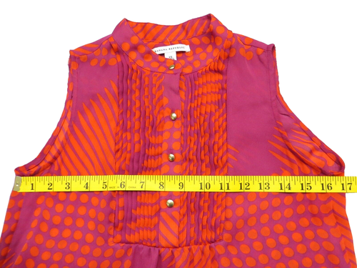 BANANA REPUBLIC Women Thin Light Polyester Tank Top Pleat Front Multicolor XS - 第 11/13 張圖片