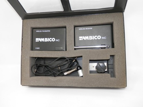 Ambico Wireless Lapel Microphone Model V-0625 Clip-on Mic w/Case Tested Working - Picture 7 of 8