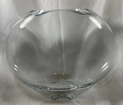 Florero Artístico Vidrio Transparente Ovalado Forma Redonda Contemporáneo Pesado Alto Brillo - Imagen 2 de 16