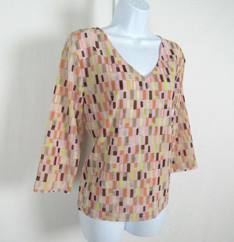 VTG 1990s 2000s DANA BUCHMAN NYLON SPANDEX TOP SIZE XL COLOR BLOCK - Picture 10 of 12