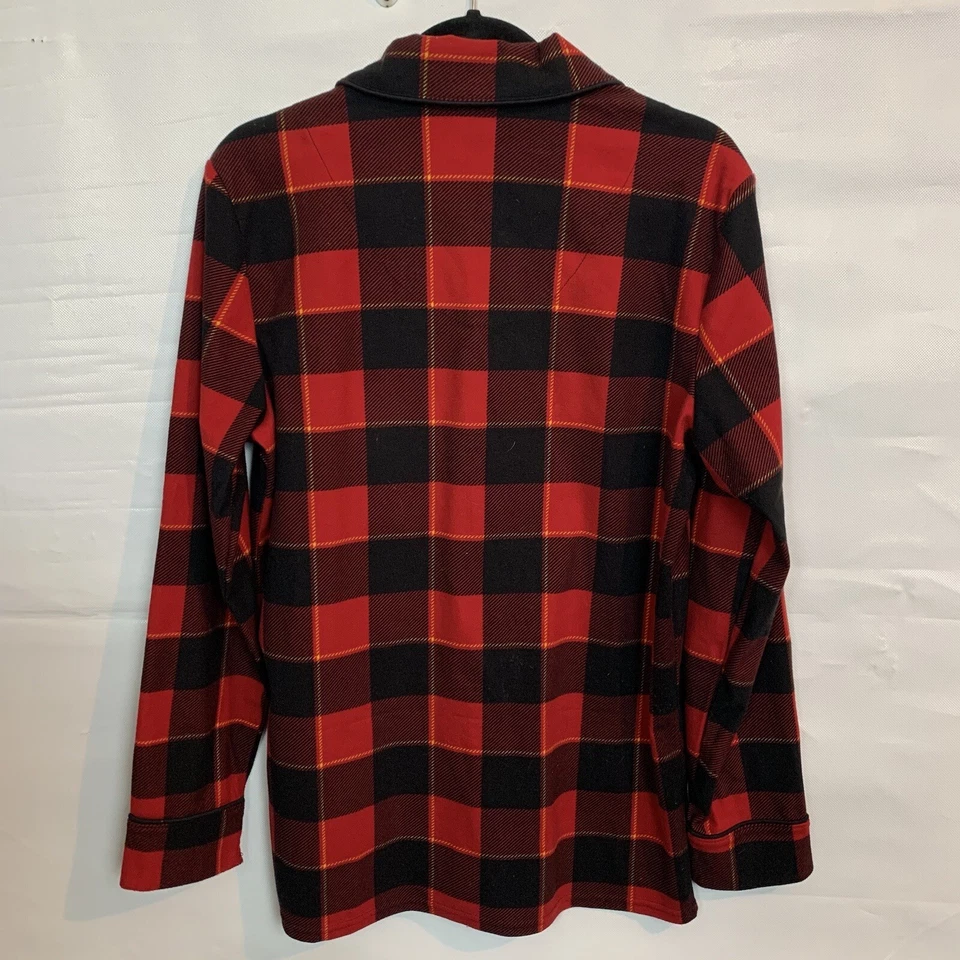 Cuddl Duds Woman's 2 Piece Red/Black Checked Long Sleeve Button Up Pajamas SMALL - Image 4 of 4