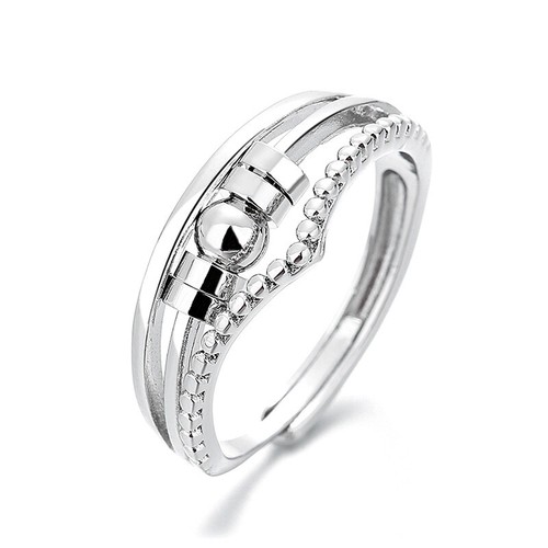 925 Sterling Silver Beads Spinner Adjustable Anxiety Ring Womens Jewellery Gifts - Picture 7 of 42
