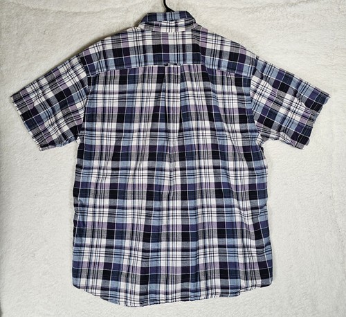 Orvis Mens Shirt Sleeve Button Down Plaid Shirt Size XL Blue Purple - Picture 2 of 8