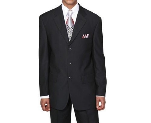 New Men's 2 Pc Luxuious Wool Feel Classic Suit 5 Colors Style 5802M Size 38R~56L - Picture 6 of 12