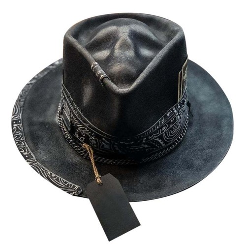Halloween Skull Cowboy Hat Spooky Stylish Headwear Ornament New - Picture 8 of 24