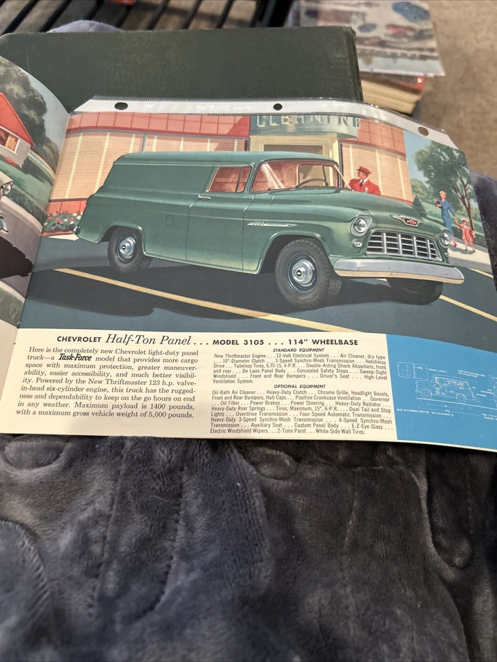 1955 CHEVROLET PANEL TRUCK & SEDAN DELIVERY SALES BROCHURE / ORIGINAL CATALOG - Image 3 of 4
