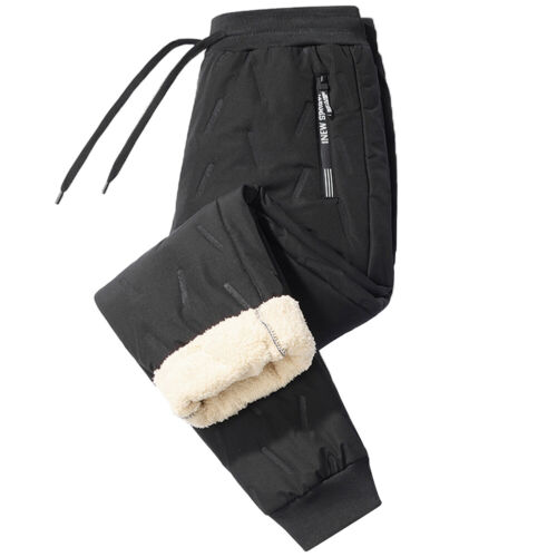 Mens Thermal Winter Sports Pants Warm Fleece Trousers Thick Joggers With Sherp - Picture 28 of 48