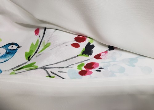 Bedruckte Leinen Tischdecke 60""x84"" länglich, VÖGEL & BLUMEN (nicht in Originaltasche) BM - Bild 10 von 12