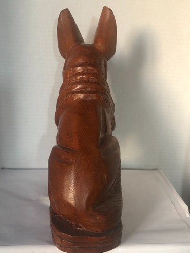Beautiful German Shepard Teak Wood Hand Carved Made in Thailand 11" Tall 8" Long - Picture 2 of 7