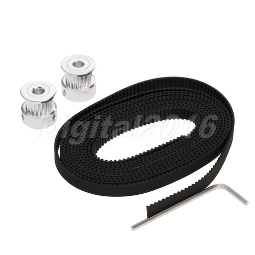 For 3D Printer Aluminum Timing Pulley + 2M GT2 Rubber Belt 6mm Width + Alloy Key - Picture 2 of 10