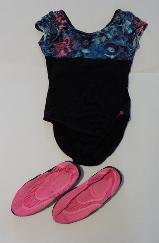 Future Star Leotard/Swimsuit + Water Shoes - Size M - Picture 1 of 3