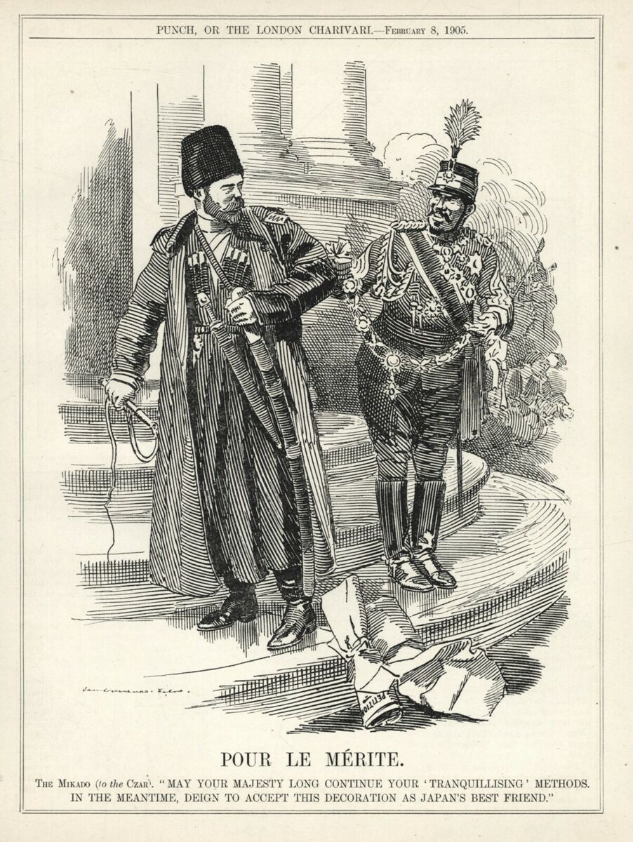 Rare British 1905 Political Cartoon RUSSO-JAPANESE WAR Rare British 1905 Political Cartoon RUSSO-JAPANESE WAR