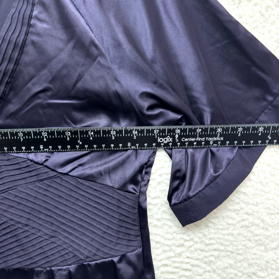 Top Y2K Vintage BCBGMAXAZRIA Medio Púrpura Satinado Corpcore Oficina Boho Grunge Foto 4 de 4