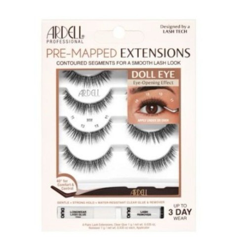 Ardell Lash Extensions Pre-Mapped Doll Eye Glue 4er Pack Contoured Eyelashes FC3 - Bild 3 von 9