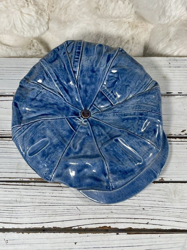 Vintage 1970s Ceramic Newsboy Denim Hat Baker Boy Painter Cap Wall Art Decor - Picture 6 of 14