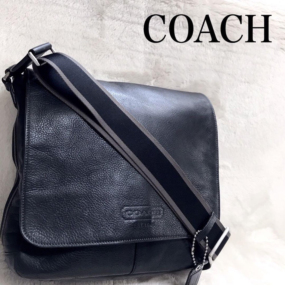 Coach All Leather Messenger Bag Shoulder Crossbody Excellent+ Used