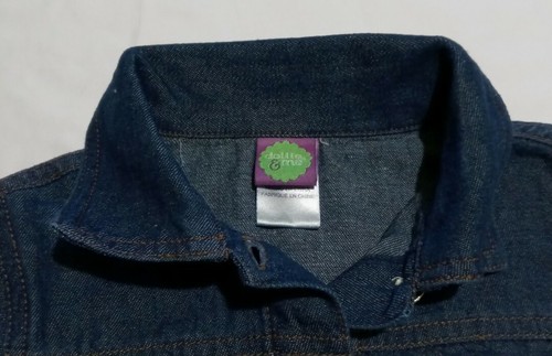DOLLIE & ME Kid's Girl's Texture Moto Heart Denim Shirt Size 4 - Picture 3 of 4