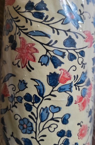 Schumacher Wallcoverings Wallpaper Ivory With Pink Blue Florals 27" X 15 yds NOS - Picture 2 of 5