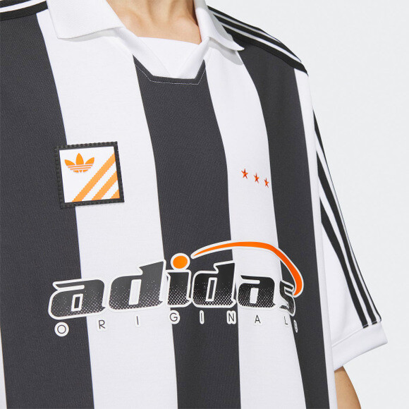 ★ adidas★ Football Polo Shirt Black White IW6306 Adidas Trefoil Logo Play Football Graphic Short Sleeve Polo