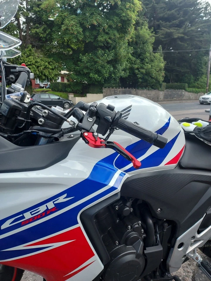 Juego de palancas de freno embrague ajustable Honda CBR 500 R 2013-2021 - negro/rojo Foto 3 de 4